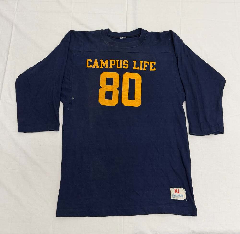 Vintage Campus Life Yucaipa 80 Jersey T-Shirt Navy Blue XL